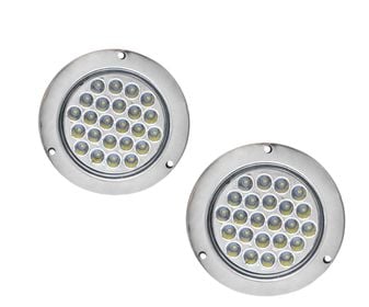 PAR LUCES REDONDA LED CAMION BLANCO 10-30v, imagen 1