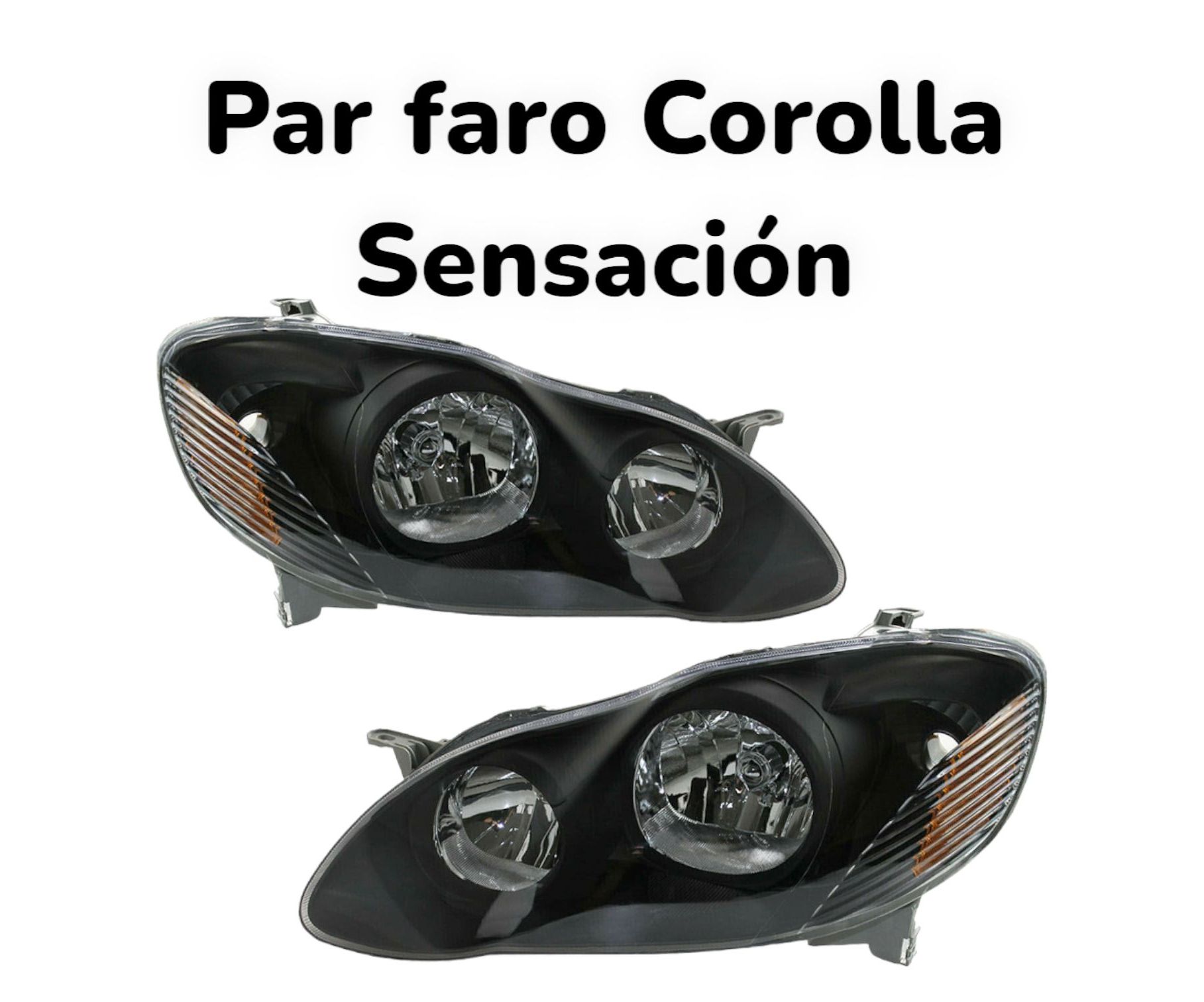 Par faros toyota corolla sensacion fondo negro, imagen 1
