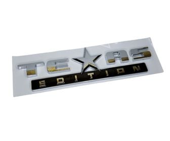 EMBLEMA TEXAS EDITION CORMADO NEGRO 25CM, imagen 1