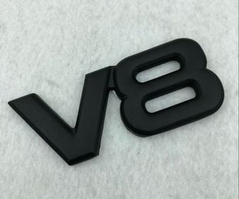 EMBLEMA V8 NEGRO, imagen 1