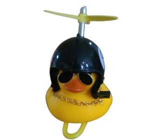 Decorativo pato hule con casco moto bicicleta, imagen 1