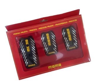 KIT MOMO CUBRE PEDALES SINCRONICO NEGRO CON AMARILLO, imagen 1