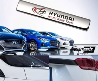 emblema cuadrado cromado 9,5cm hyundai, imagen 1