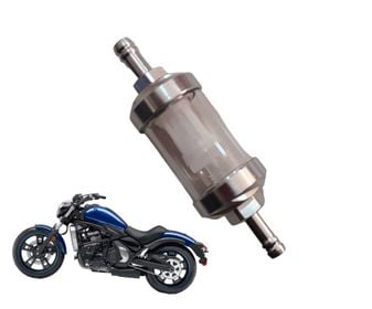 filtro en linea plata gasolina moto reusable, imagen 1