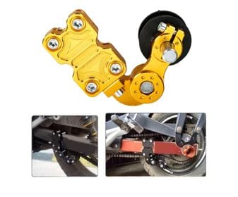 tensor de cadena de moto dorado, imagen 1