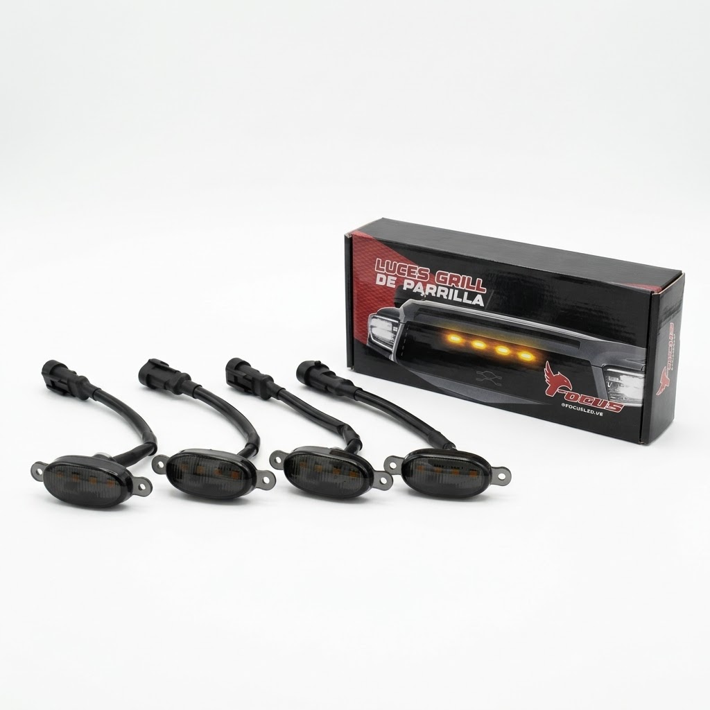 luces led grill de parrilla marca focus ovalo ahumado, imagen 1