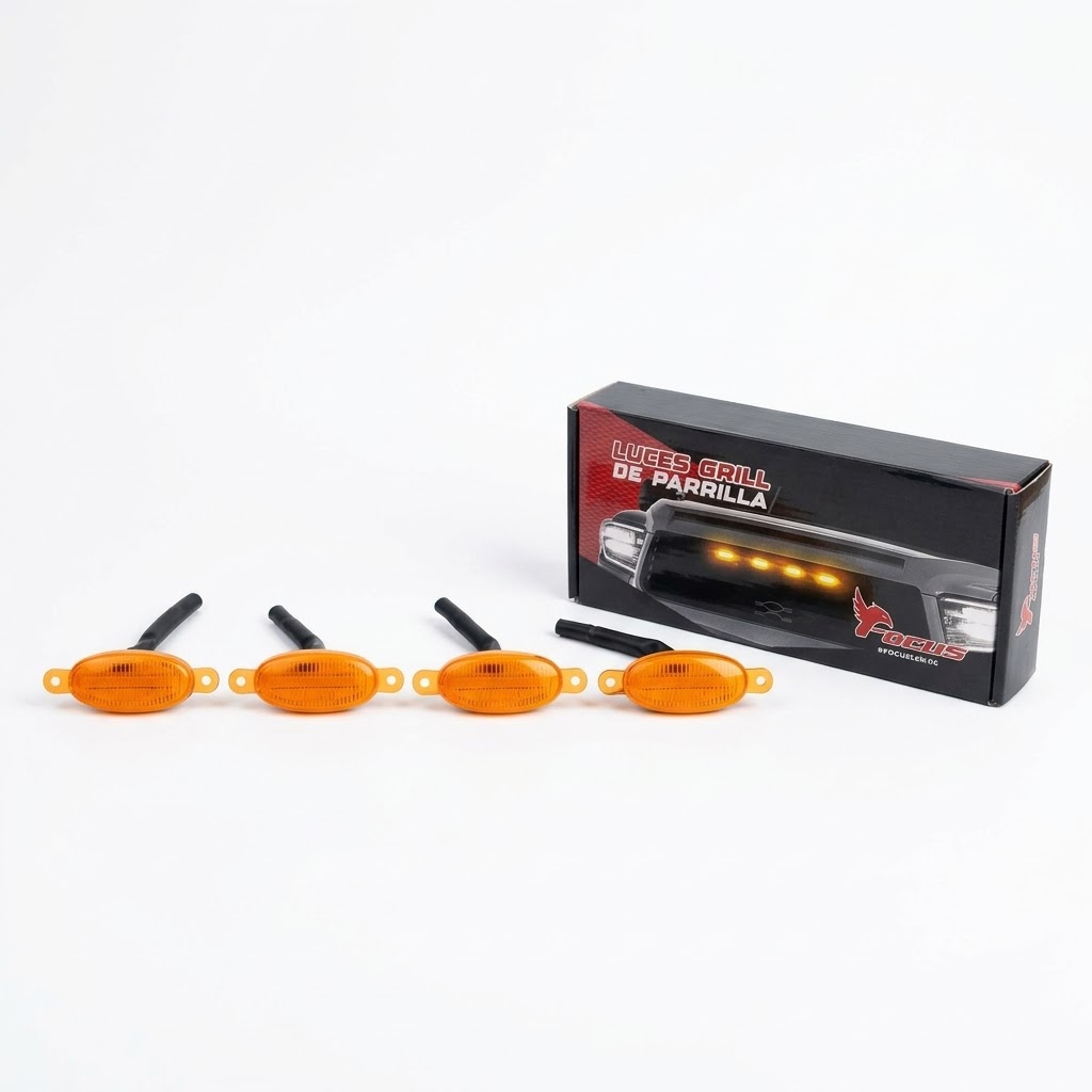 luces led grill de parrilla marca focus ovalo ambar, imagen 1